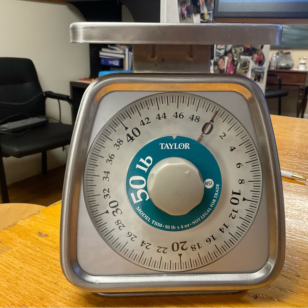 Taylor Silver and Teal Mechanical Scale